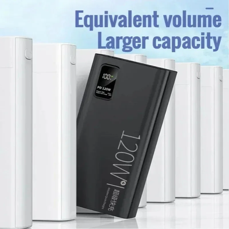 50000mAh Power Bank: Portable Battery Charger with Wireless Charging, Built-in Cables, and Solar Panel for iPhone, Xiaomi, Huawei, Samsung