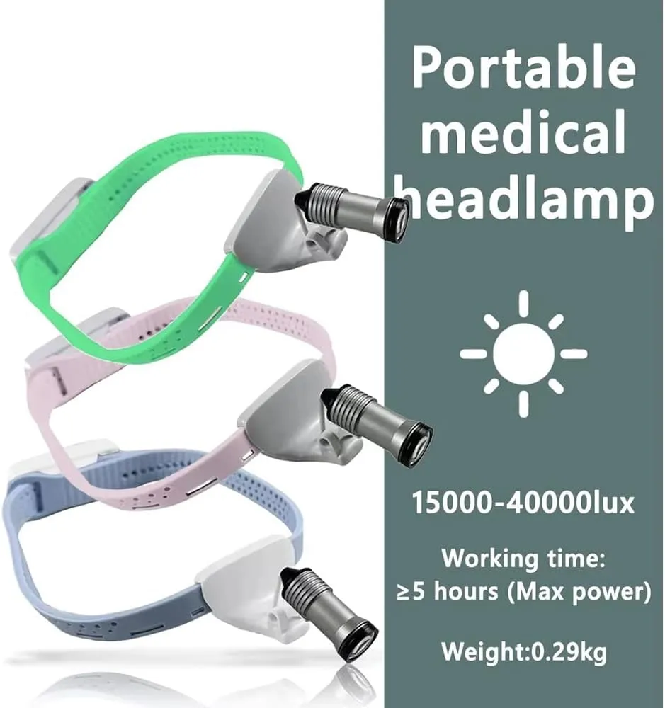 5W LED High Brightness Headlight Portable Head Lamp Cordless for Lab (Blue)