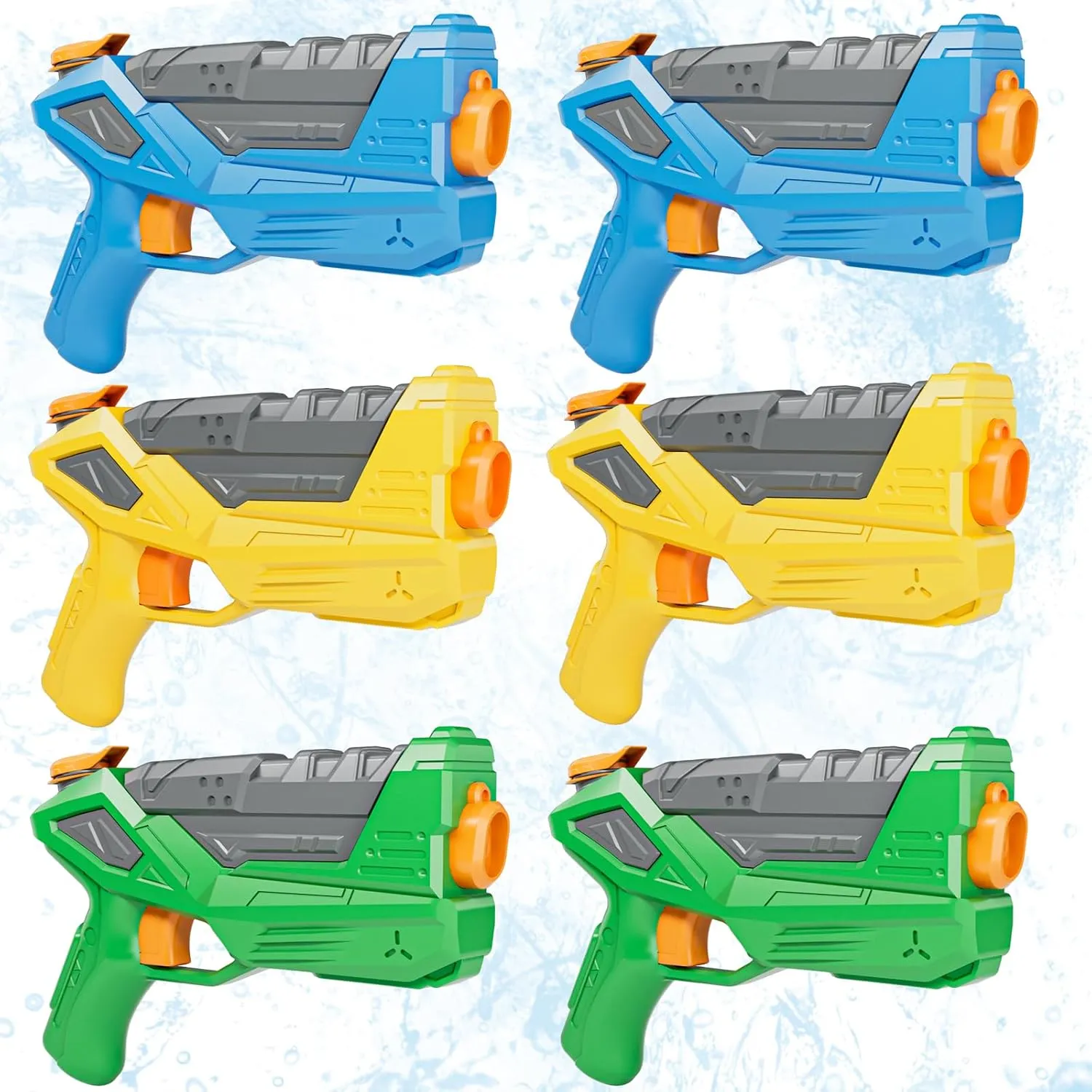 6 Pack Water Gun for Kids, Squirt Gun with Trigger, Long Range Water Pistol Gun, Super Water Blaster Soaker Squirters Toys for Summer Outdoor Pool Beach Yard Party Play