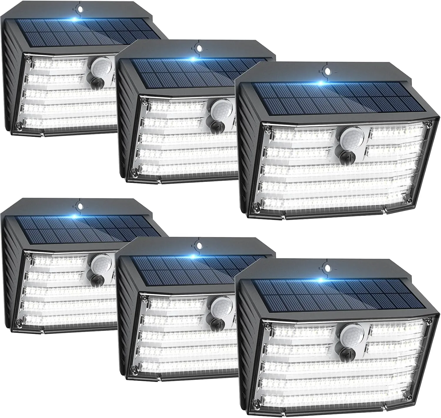 [6 Packs] Solar Motion Lights Outdoor, Ultra Bright Solar Fence Lights with Motion Sensor, IP65 Waterproof Security Lights 3 Modes, 270° Lighting Angle, Wall Lights for Deck Patio Fence Garage Door