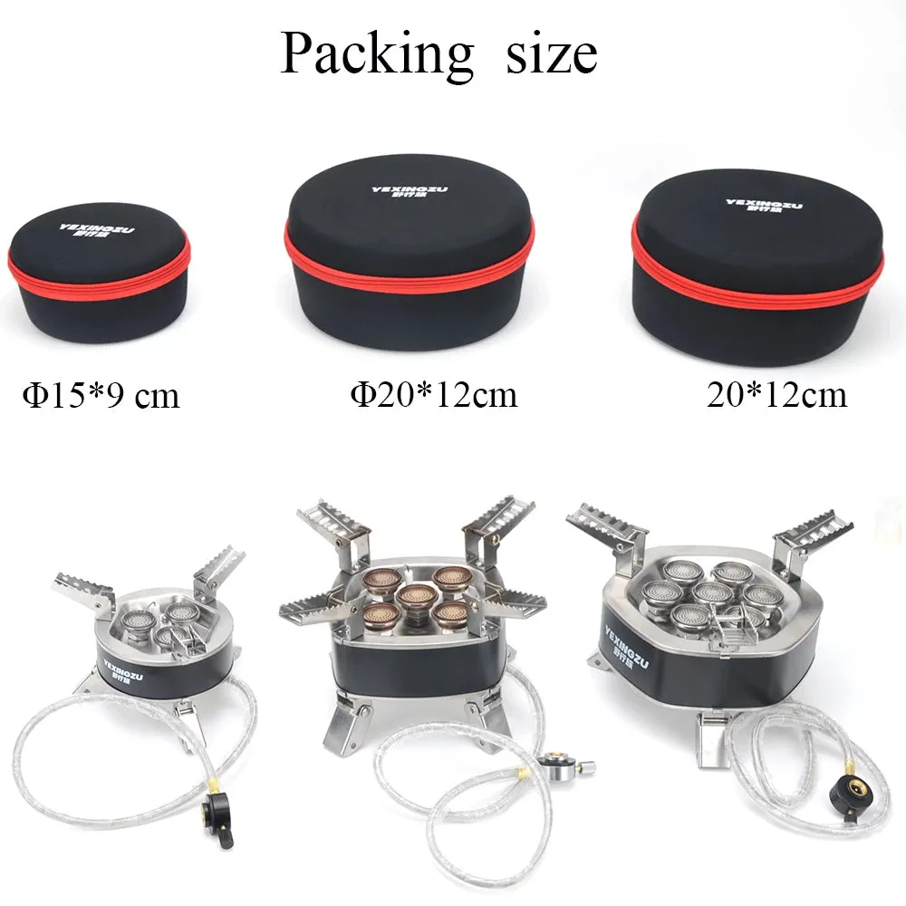 6800W 12800W 18000W Portable Outdoor Stove Camping Gas Stove Folding head Burner Strong Fire Stove with Storage Bag For Hiking