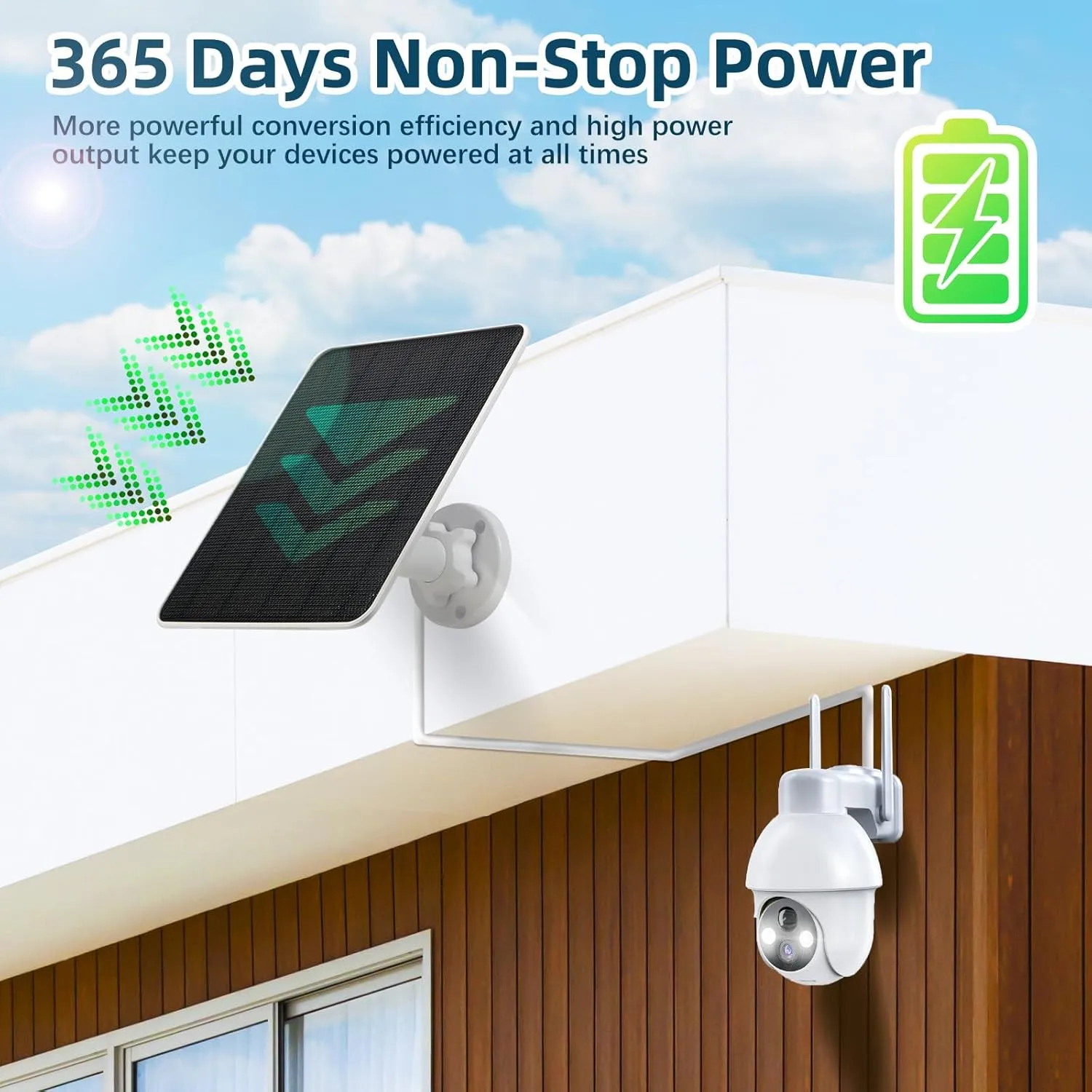 6W Solar Panel for Bird Feeder Camera - USB C Solar Panels Charger Match to Rechargeable Battary Powered Camera Outdoor Wireless, IP65 Ring Camera Solar with USB DC,9.8ft Cable 360° Swivel Bracket