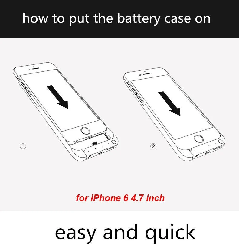 7000mAh Rechargeable Backup Power Case Cover for iPhone 6 External Battery Charger Case for iPhone 6Plus Power Bank Case 8000mAh