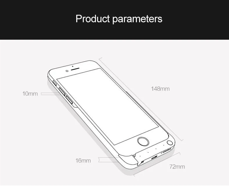 7000mAh Rechargeable Backup Power Case Cover for iPhone 6 External Battery Charger Case for iPhone 6Plus Power Bank Case 8000mAh