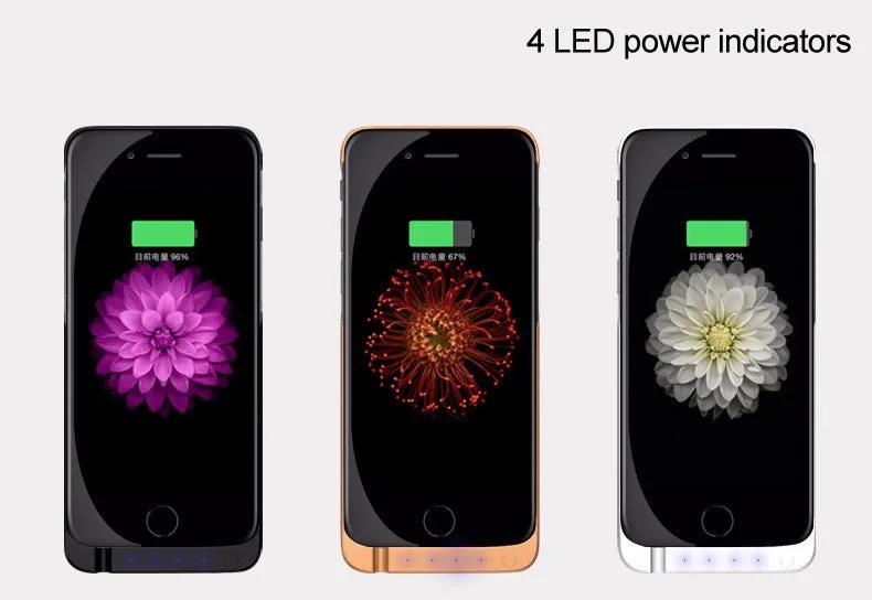 7000mAh Rechargeable Backup Power Case Cover for iPhone 6 External Battery Charger Case for iPhone 6Plus Power Bank Case 8000mAh