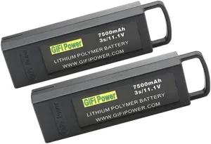 7500mAh 3S High Capacity LiPo Battery, 11.1V Extra Flight Time for YUNEEC Q500 / Q500  / Q500 PRO / Q5004K / Yuneec Q500 4K Typhoon G RC Dr Quadcopter -2Pcs Black