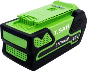 7500mAh 40V Replacement for Greenworks 40Volt Battery G-MAX Lithium ion Compatible with Greenworks Cordless Power Tools 29462 29252 20642(Green)