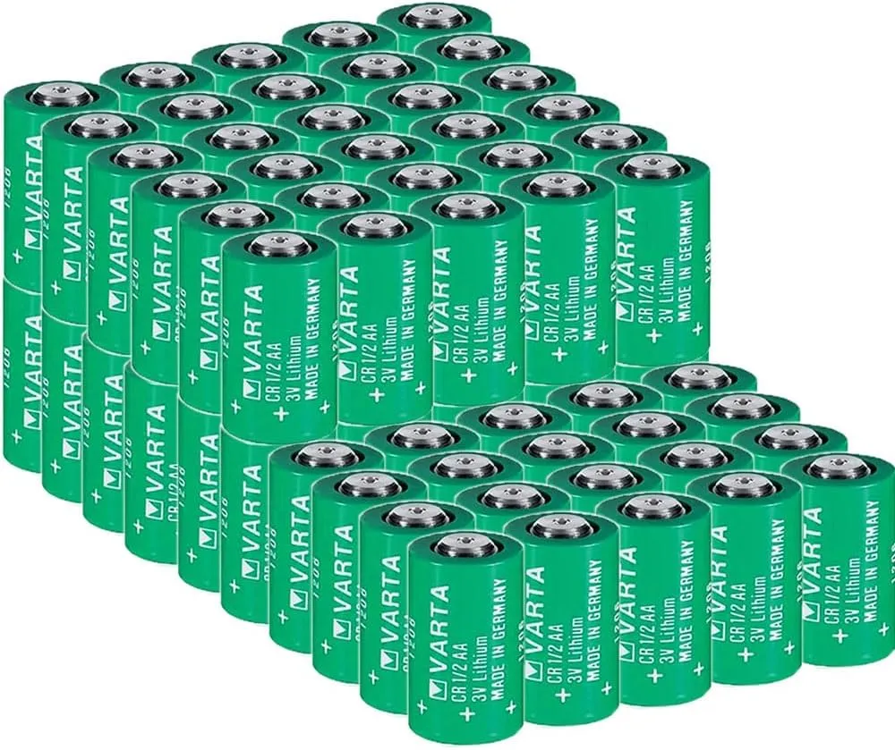 «80 Pack» 3V 950mAh CR1/2AA Non-Rechargeable Lithium Battery for VARTA CR1/2AA Series Battery