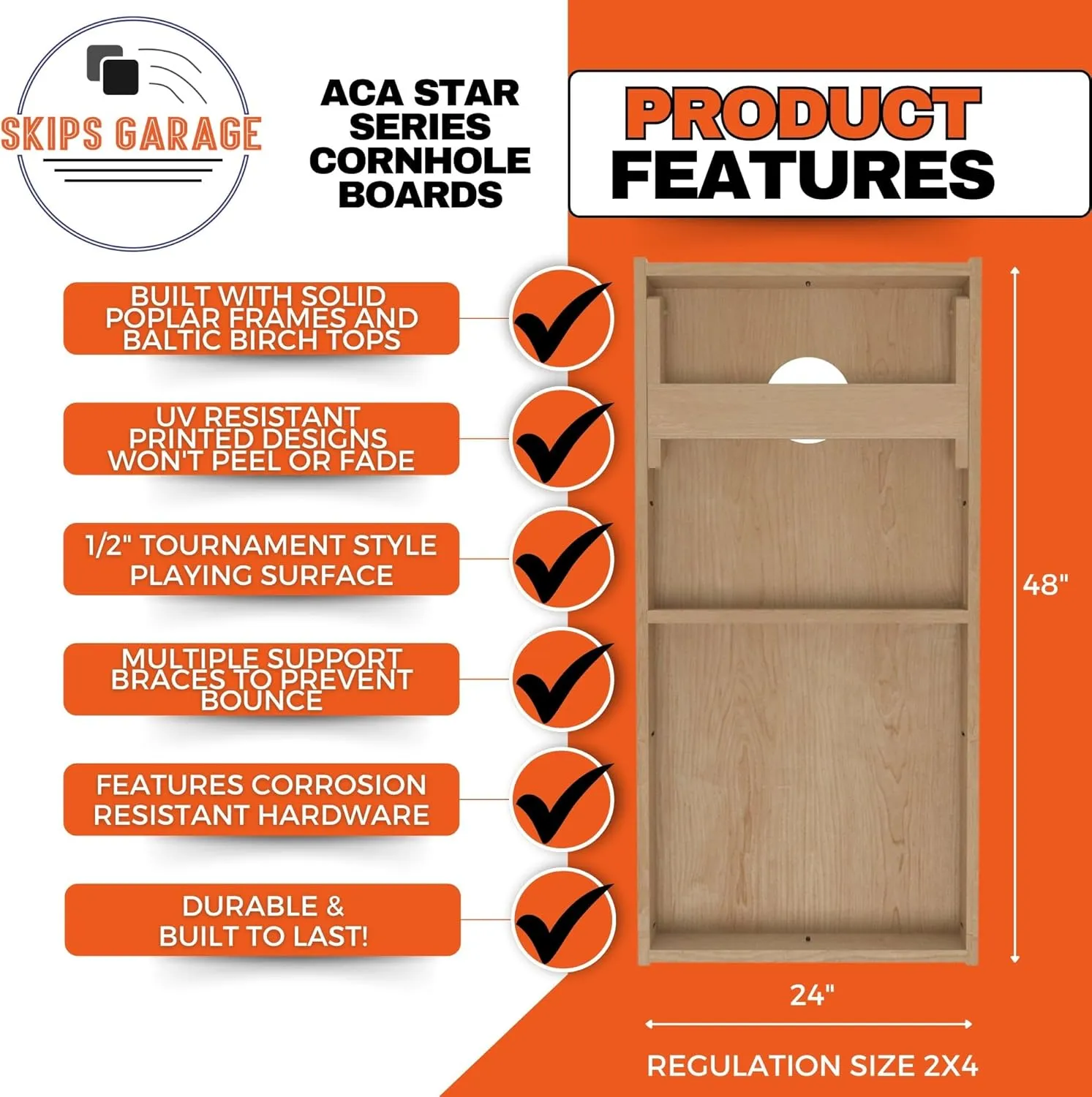 ACA Star Series Cornhole Boards | California State Map Design | Regulation Size Outdoor Corn Hole Game
