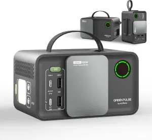 ACACIA 92.16Wh Portable Power Station 25600mAh Camping Solar Generator,Lithium Battery Power with 100W AC,DC,USB QC3.0,PD 3.0,LED Flashlight Solar Power Bank for Home,Camping Emergency, Black