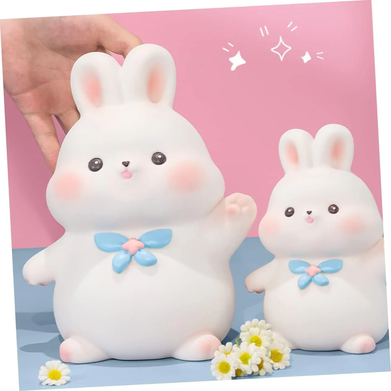 Alasum Rabbit Piggy Bank Kids Coin Bank Cartoon Bunny Figurines Cute Rabbit Coin Bank feng Shui Bunny Figures Piggy Bank for Boys Lucky Coin Piggy Banks for Girls Vinyl Animal Child jar