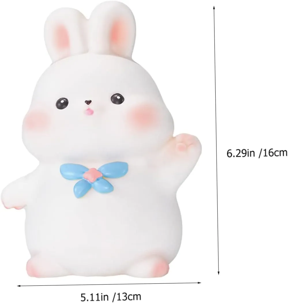 Alasum Rabbit Piggy Bank Kids Coin Bank Cartoon Bunny Figurines Cute Rabbit Coin Bank feng Shui Bunny Figures Piggy Bank for Boys Lucky Coin Piggy Banks for Girls Vinyl Animal Child jar