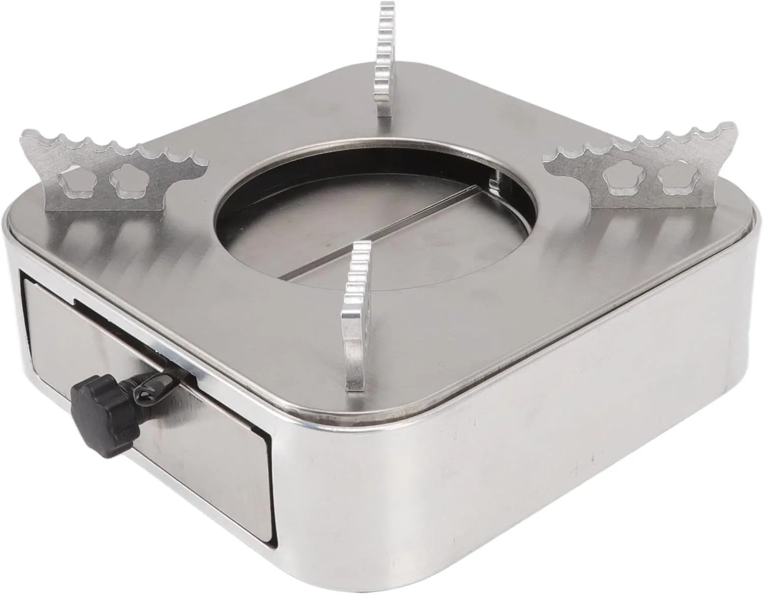 Alcohol Stove Stainless Steel Silver One Piece Design Drawer Structure Burner for Home Hiking