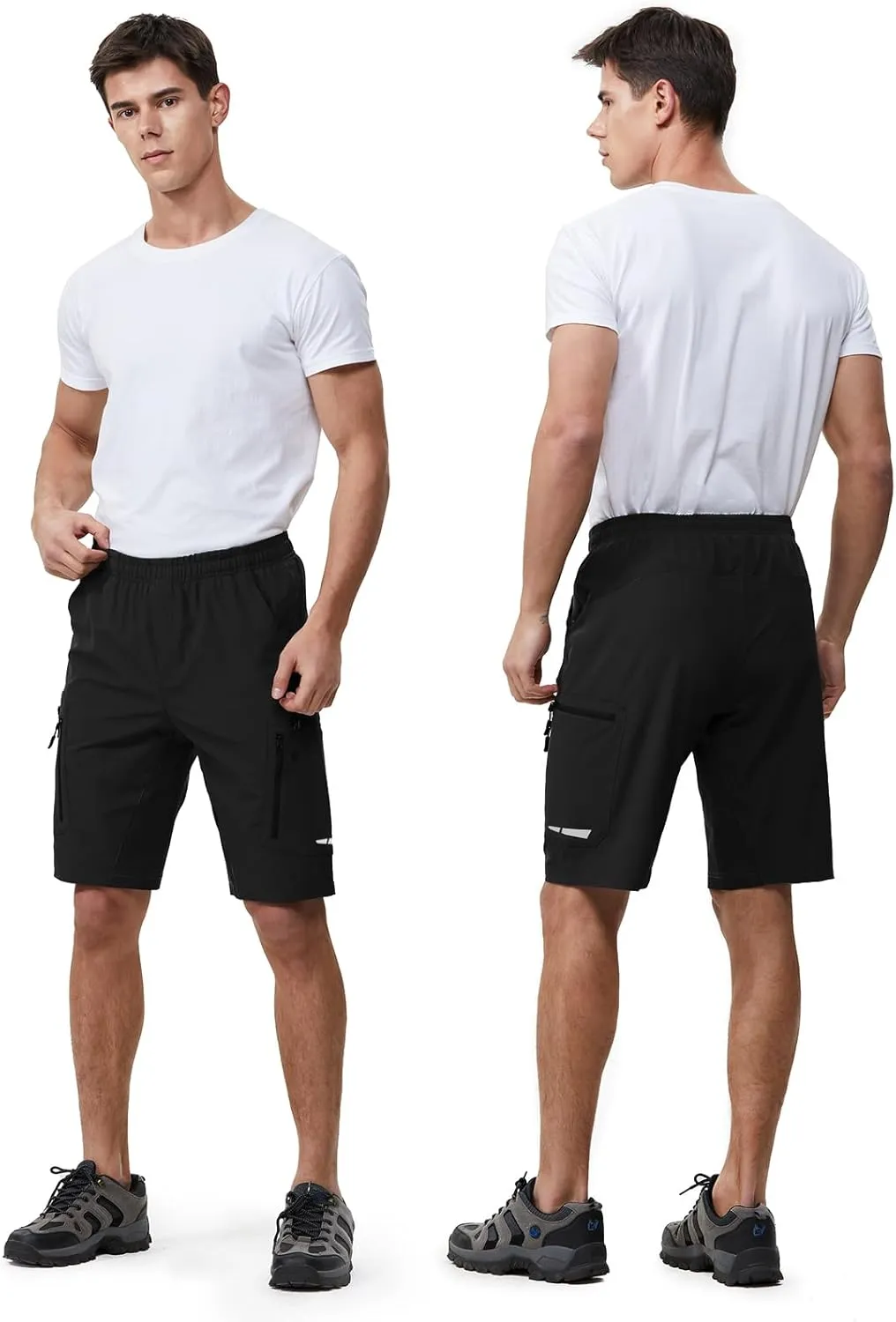Ally Men's Mountain Bike Shorts 4D Padded Lightweight Loose-fit with Zipper Pockets for Biking Cycling Bicycle Riding Biker