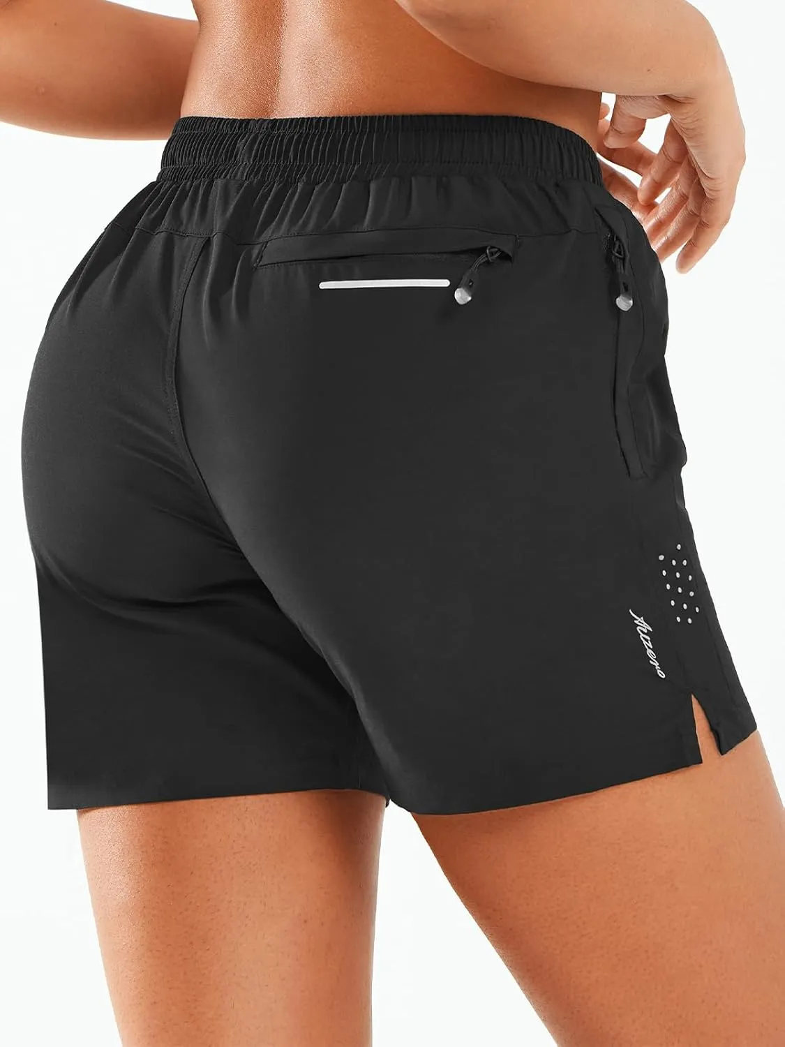 ALLZERO Women's Running Shorts 5" Quick Dry Lightweight Athletic Workout Shorts with Zip Pockets Hiking