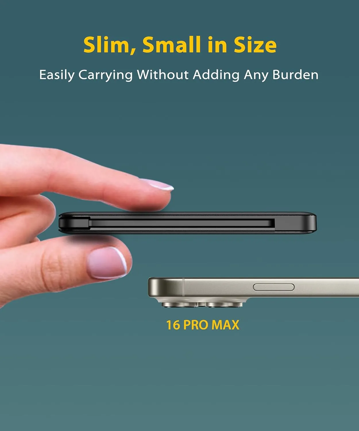 Alongza Portable Charger Small Size Built in Cable 6000mAh Power Bank, External Battery Pack Lightweight Backup Charger, Ultra Slim Battery Backup Charger for Cell Phones