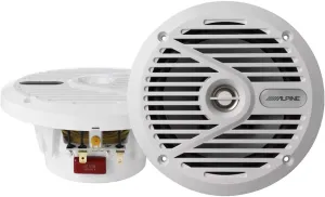 Alpine SPS-M601W 6-1/2" Marine Coaxial 2-Way Speaker - White (Pair)