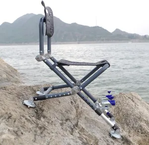 Aluminum Folding Fishing Chair with Adjustable Backrest Legs, Heavy Duty Professional Outdoor Fishing Chair with Backpack, Portable Lightweight Leisure Chair for Uneven Ground