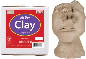 AMACO 4630-3C Air Dry Modeling Clay, 10-Pound, Gray