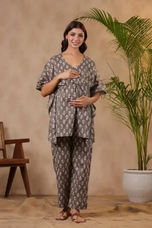 & Batik Maternity Kaftan Daily special Set Grey Excellent reviews Nursing