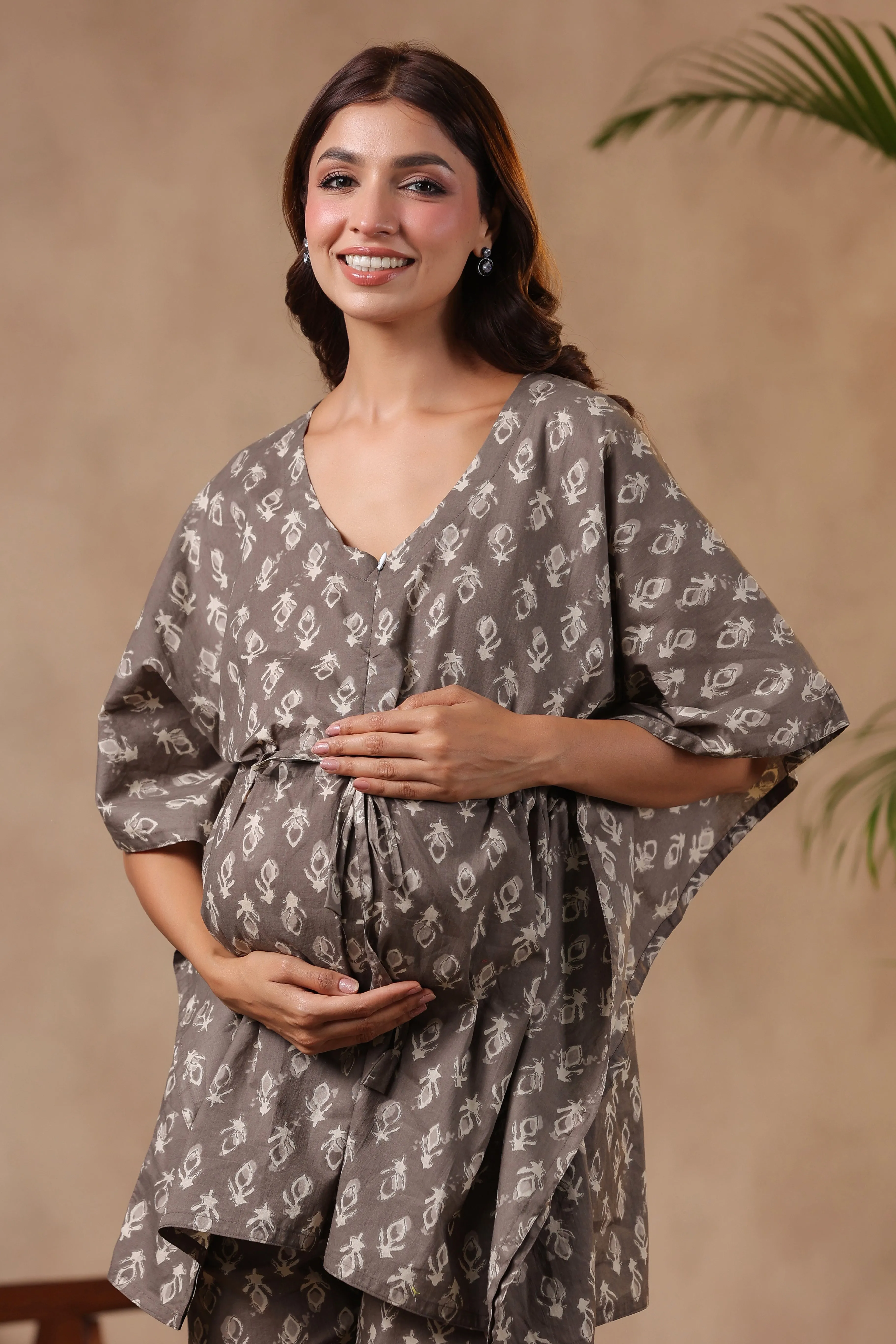 & Batik Maternity Kaftan Daily special Set Grey Excellent reviews Nursing