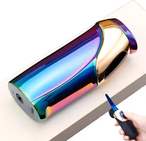 Amposei Windproof Electric Lighter Touch Sensitive Case, Lighter, Electric Arc Lighter Windproof Lighter Plasma Lighter - USB Rechargeable, Upgraded Battery Indicator (Blue)