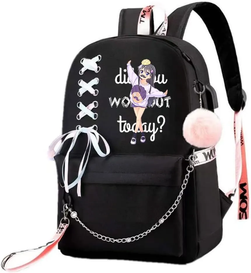 Anime Watashi ni Tenshi ga Maiorita! Backpack Cosplay Mochila Rucksack Ribbon Backpack (9)