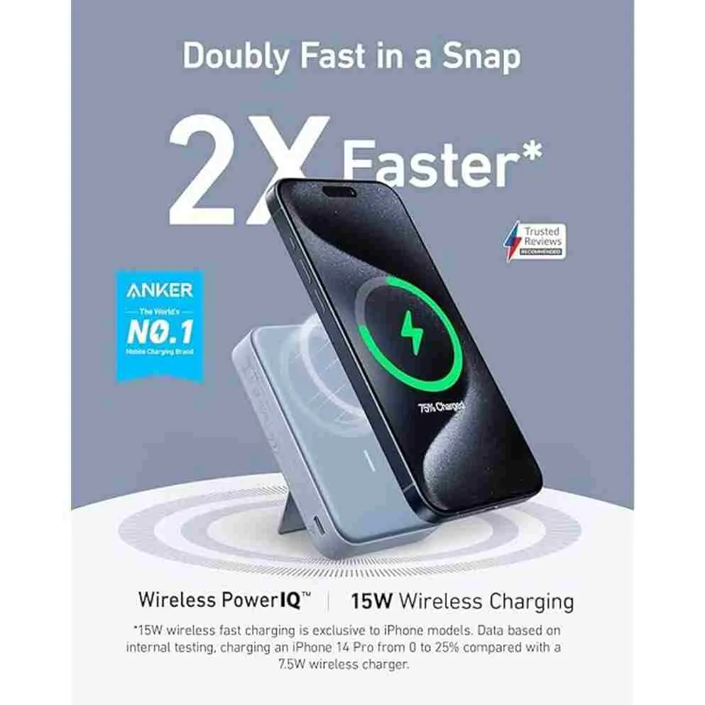 Anker MagGo Power Bank Qi2 Certified 15W Ultra-Fast Portable Charger