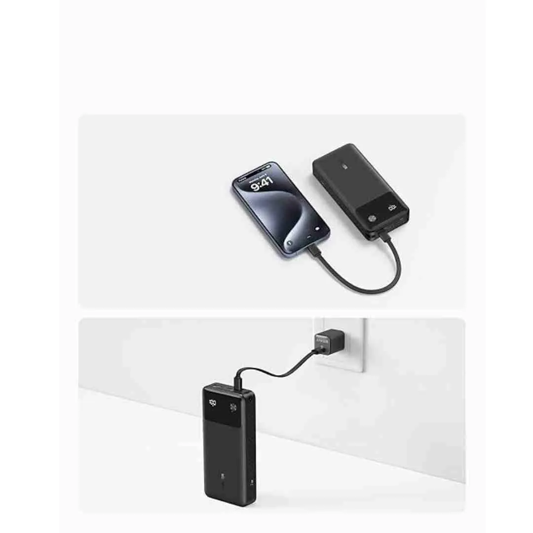 Anker Power Bank 20000 mAh with 3-Port 30W Max PD Fast Charge Black
