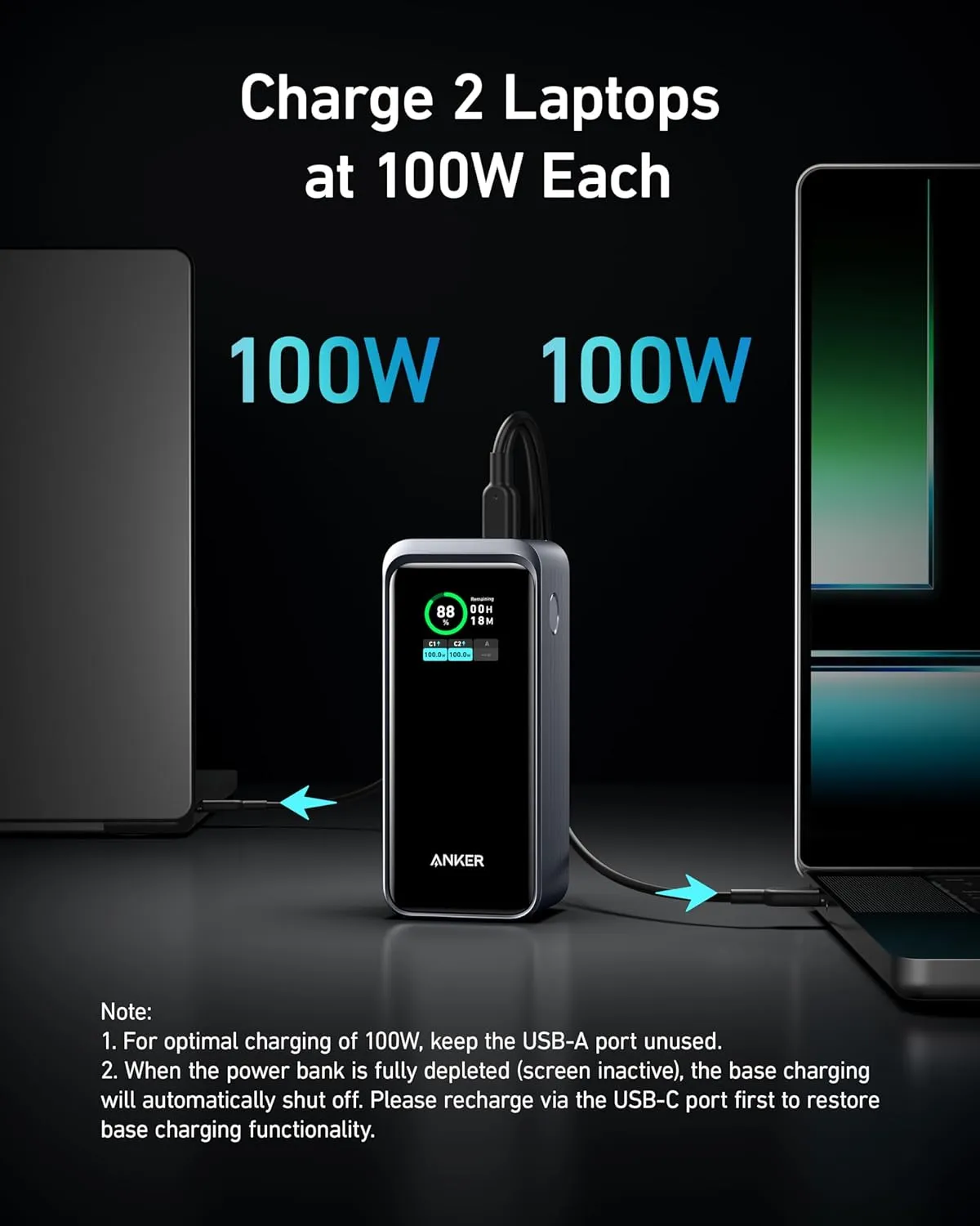 Anker Prime Power Bank, 20,000mAh 200W Portable Laptop Charger for Travel, TSA-Approved, Smart Digital Display, 2 USB-C and 1 USB-A Port, for iPhone 16/15/14 Series, Samsung, MacBook, and More