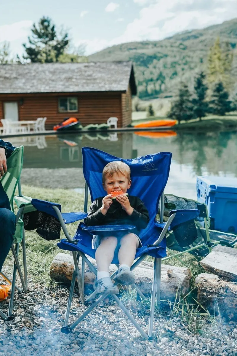 Anytime Chair for Camping, Sports, and The Outdoors w/Carry Bag, Camping Chairs for Adults, Folding Chair for Outside, (by Caddis Sports)