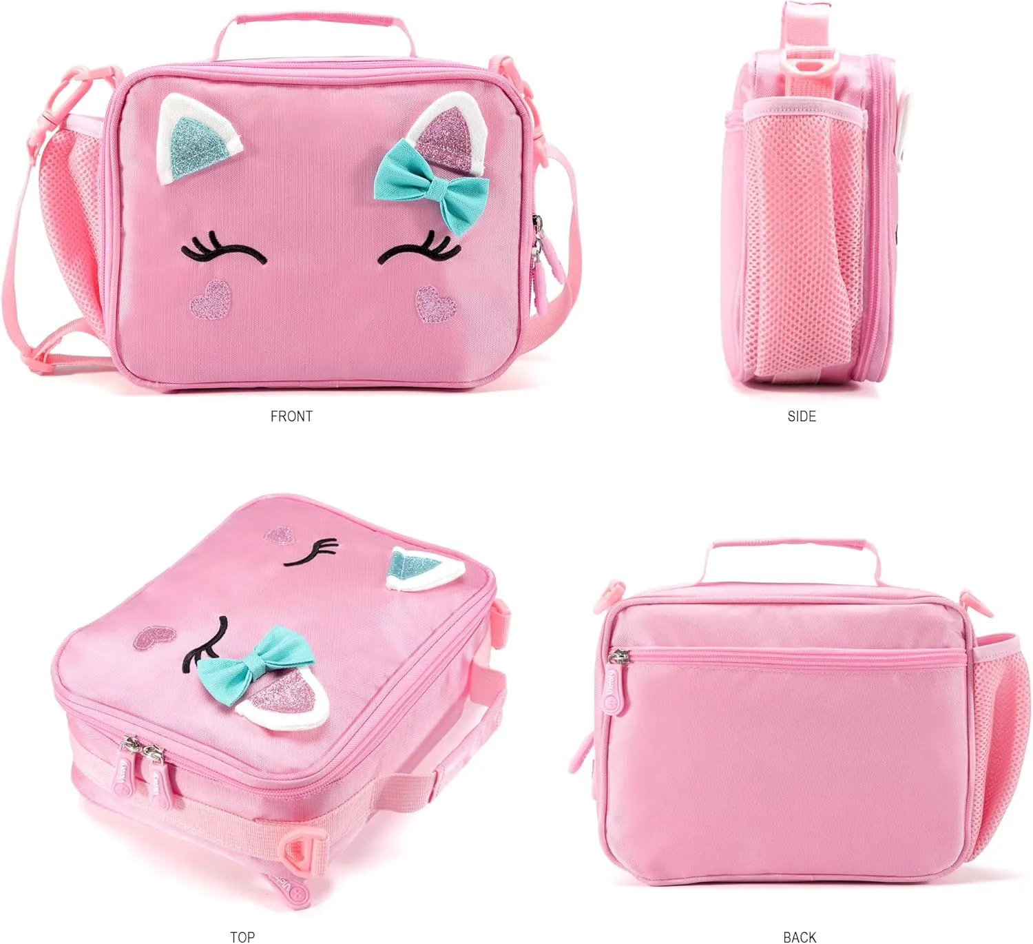 AO ALI VICTORY Unicorn Backpack for Girls with Lunch Box Set Kawaii Kids Toddler Bookbags Cute Kindergarten Preschool Elementary School Bag (Small, Blue Backpack Lunch bag  Pencil Case)
