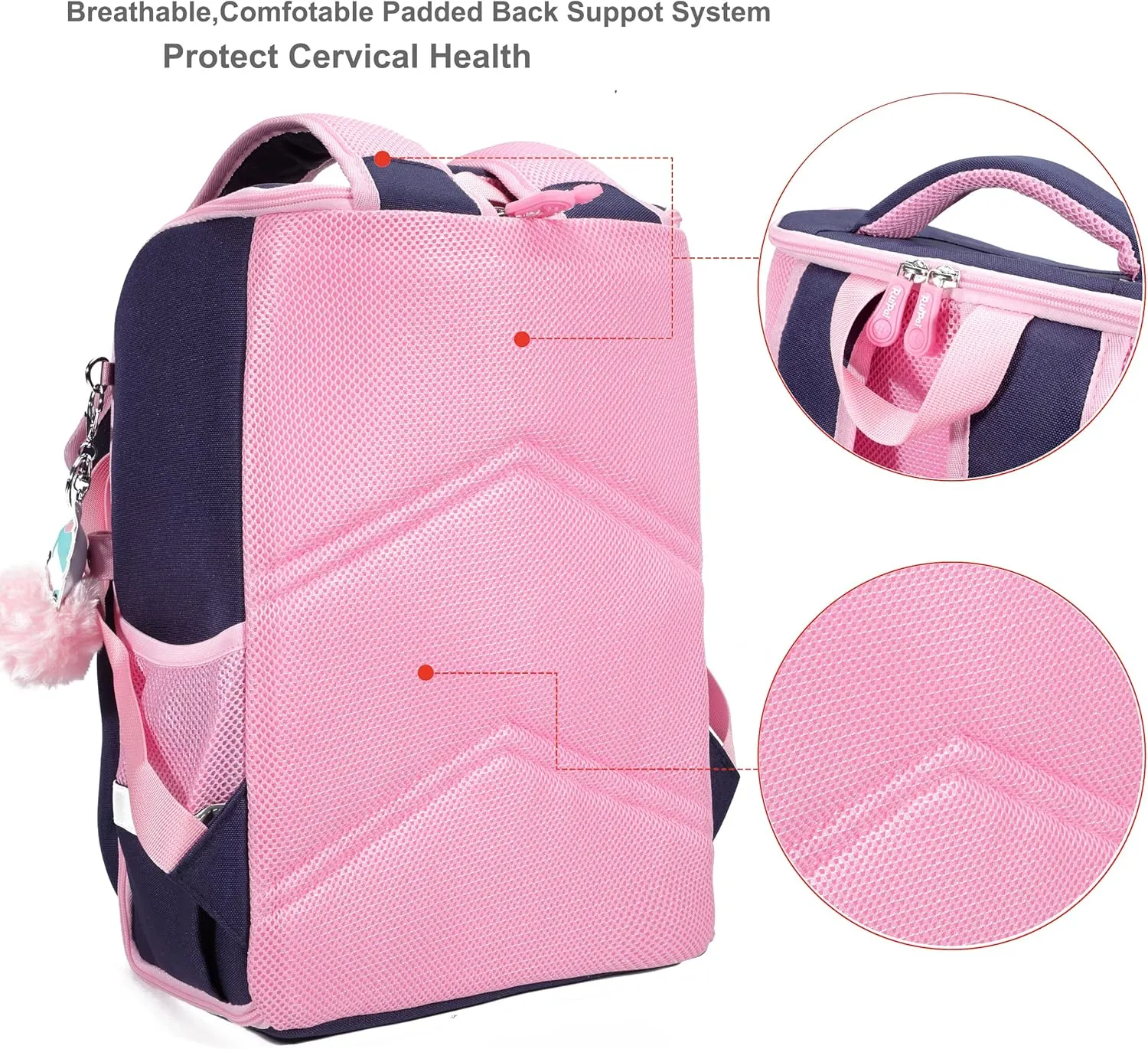 AO ALI VICTORY Unicorn Backpack for Girls with Lunch Box Set Kawaii Kids Toddler Bookbags Cute Kindergarten Preschool Elementary School Bag (Small, Blue Backpack Lunch bag  Pencil Case)