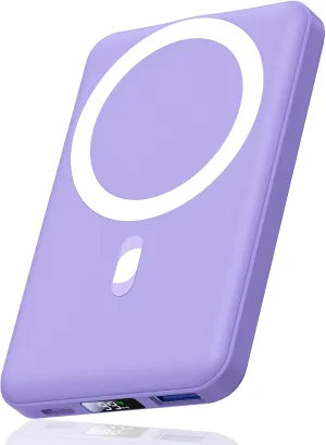 AOGUERBE Magnetic Wireless Portable Charger, 10000mAh Wireless Power Bank PD 22.5W Fast Charging with USB-C LED Display Mag-Safe Battery Pack Compatible for iPhone 16/15/14/13/12 Pro/Mini/Pro Max