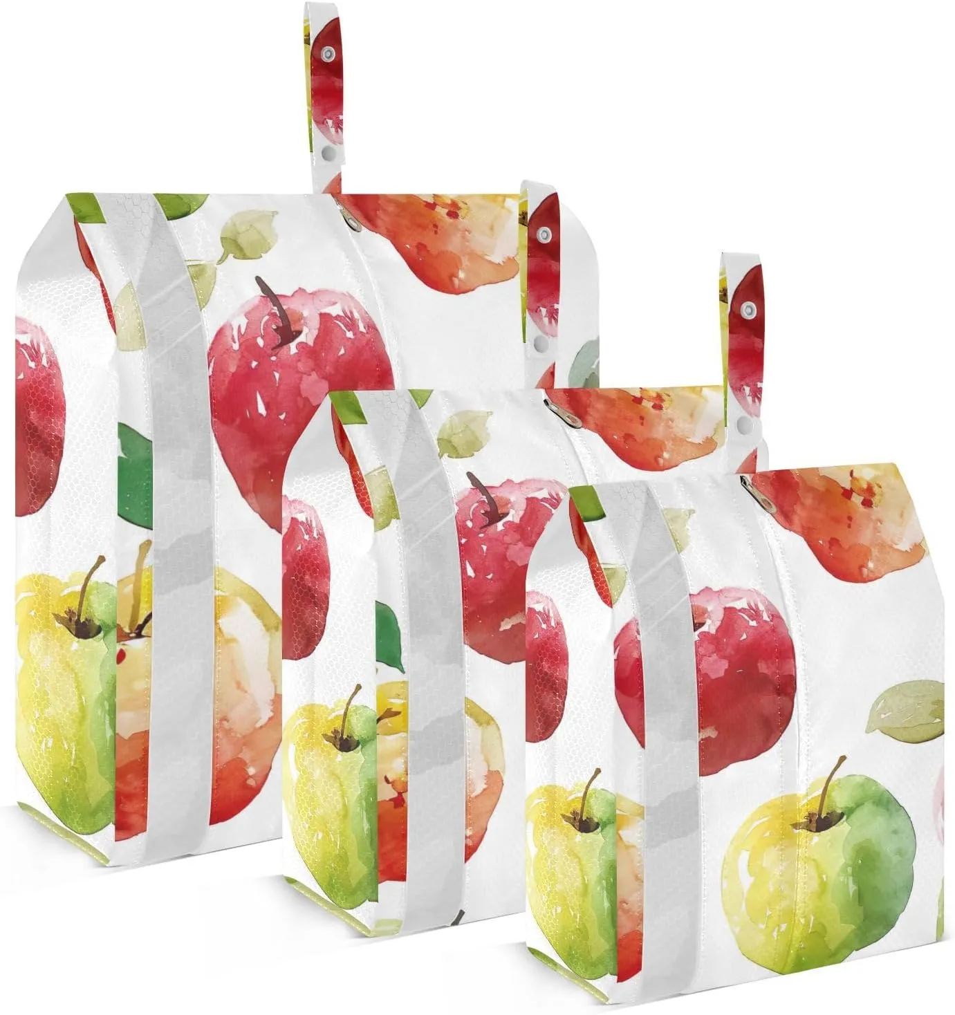 Apples Travel Storage Bag with Lanyard - Portable Lightweight Classified Storage Bag with Zipper, Dust and Waterproof Travel Packing Cube for Suitcase,3 Pieces