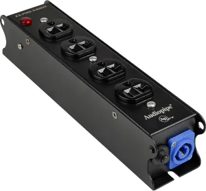 Audiopipe DJ Utility Power Block (EX-PRO-X4BOX) with 4 Surge-Protected AC Outlets, PowerCON in/Edison Out, Built-in Switch, Power Indicator, and Pass-Through Function, Ideal for Audio and Lighting