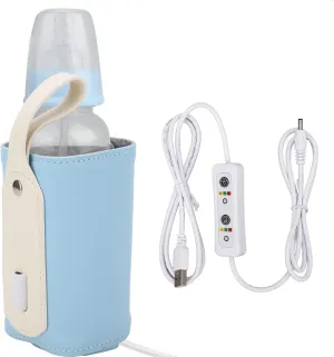 Baby Bottle Warmer, Portable Car Travel Bottle Warmer USB Milk Heat Keeper for Indoor Outdoor Shopping Travelling Camping(Blue)