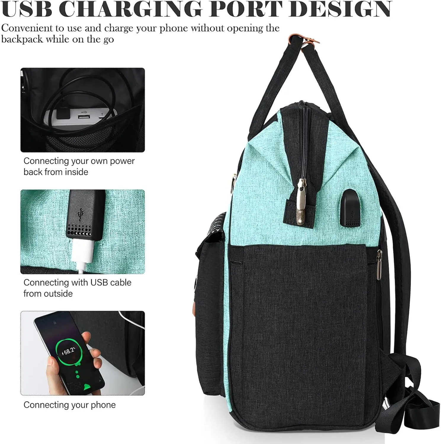 Backpack for Women School Backpack, 15.6 Inch Computer Back Pack with USB Charging Port Travel Bookbag for College Work Business, Gifts for Women Girls