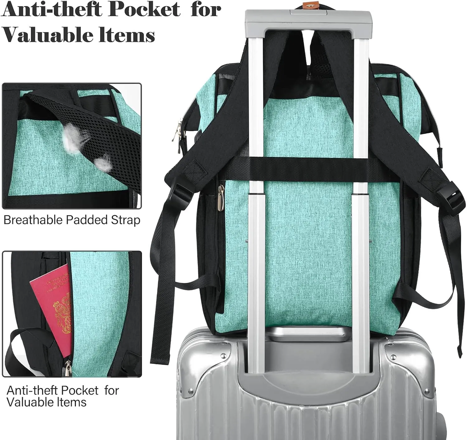 Backpack for Women School Backpack, 15.6 Inch Computer Back Pack with USB Charging Port Travel Bookbag for College Work Business, Gifts for Women Girls