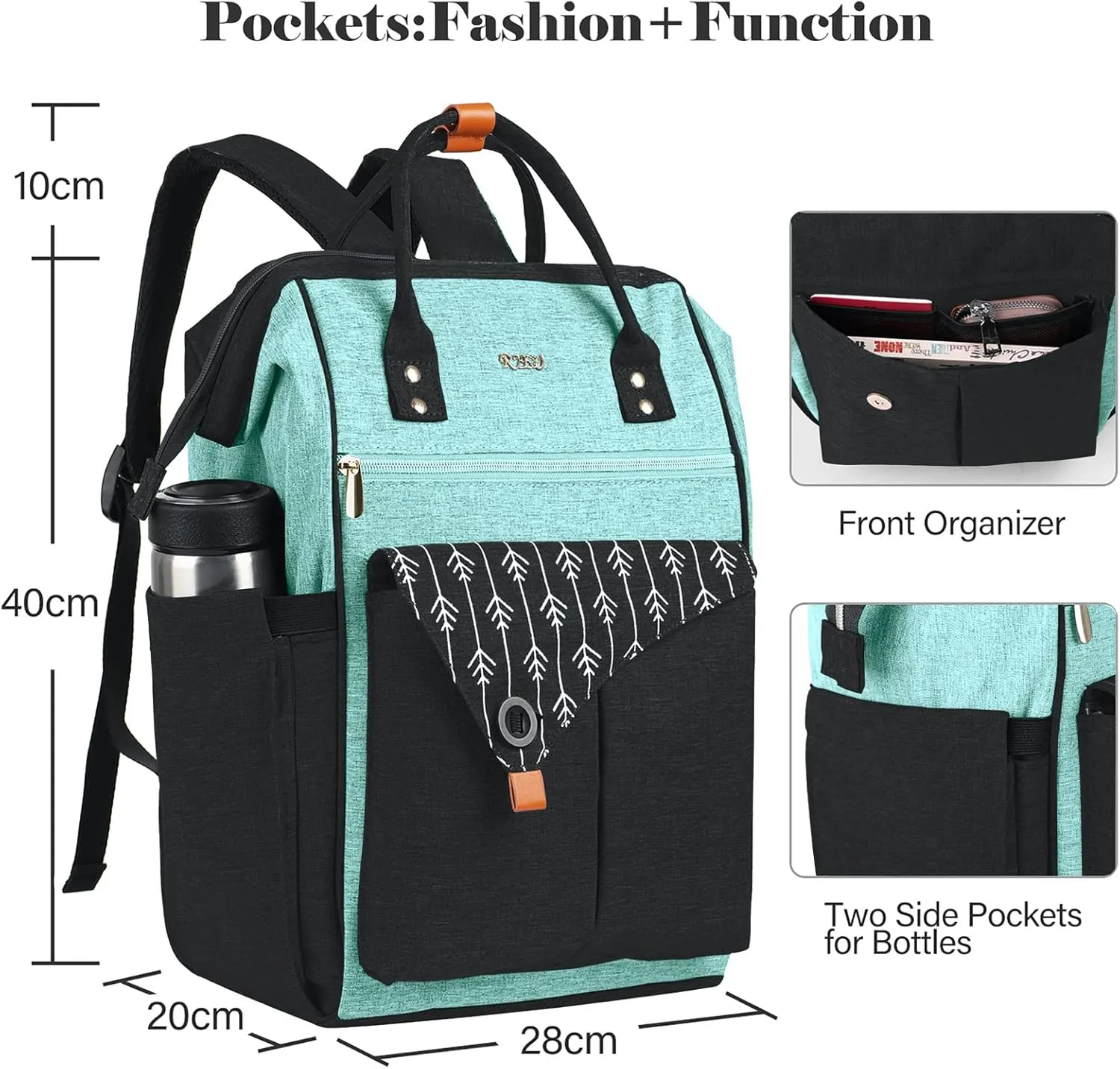 Backpack for Women School Backpack, 15.6 Inch Computer Back Pack with USB Charging Port Travel Bookbag for College Work Business, Gifts for Women Girls