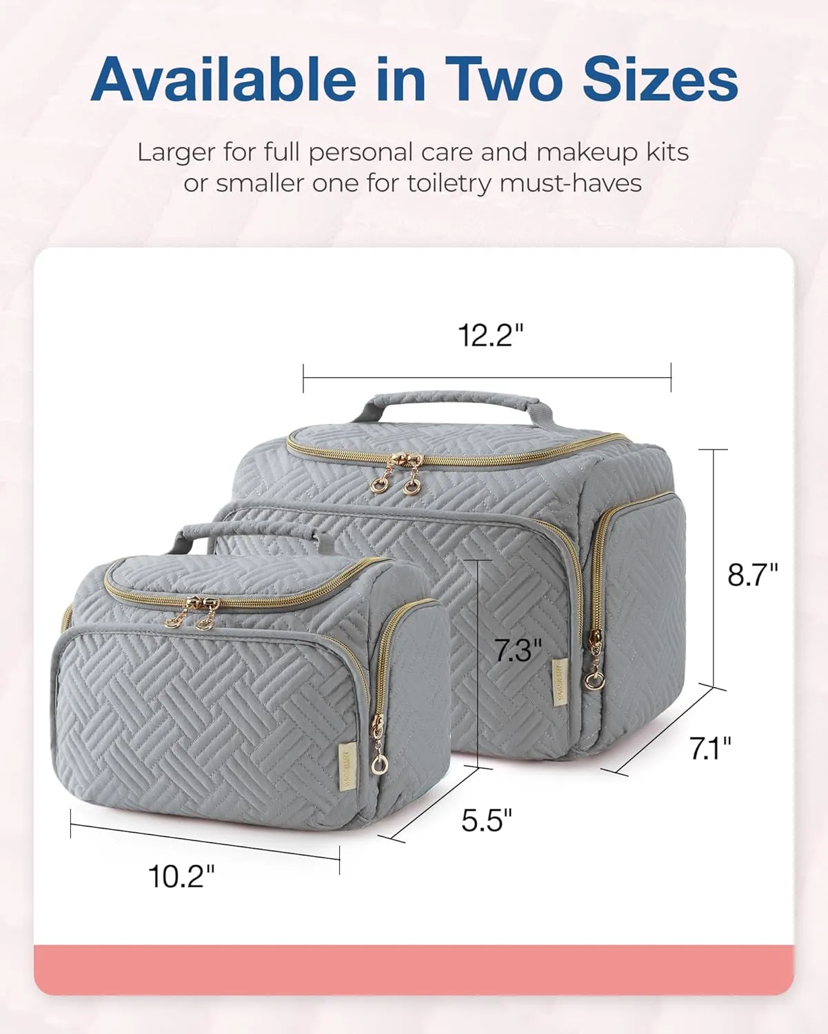 BAGSMART Travel Toiletry Bag, Large Wide-open Travel Bag for Toiletries, Makeup Cosmetic Travel Bag with Handle