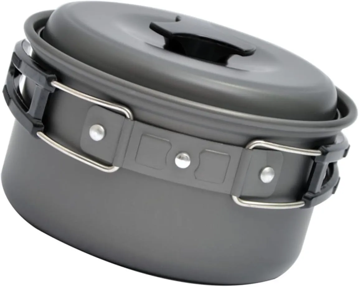 balacoo High-end Camping Cookware Set Nonstick Pan Portable Camping Pans Lightweight Easy to Use