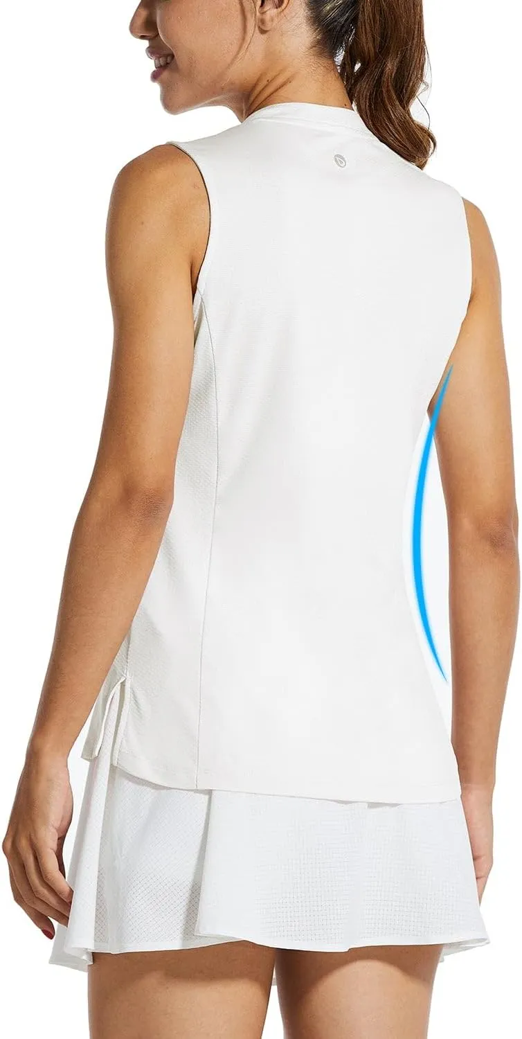 baleaf Women's Sleeveless Golf Tennis Shirts Lightweight Quick Dry V-Neck Tank
