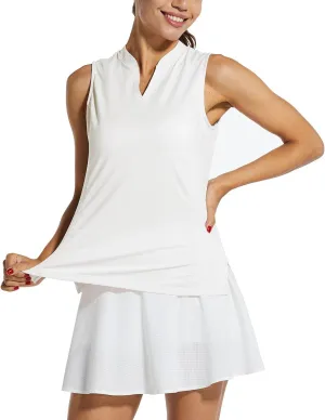 baleaf Women's Sleeveless Golf Tennis Shirts Lightweight Quick Dry V-Neck Tank