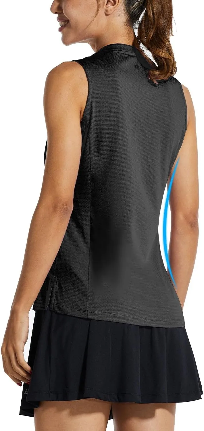 baleaf Women's Sleeveless Golf Tennis Shirts Lightweight Quick Dry V-Neck Tank