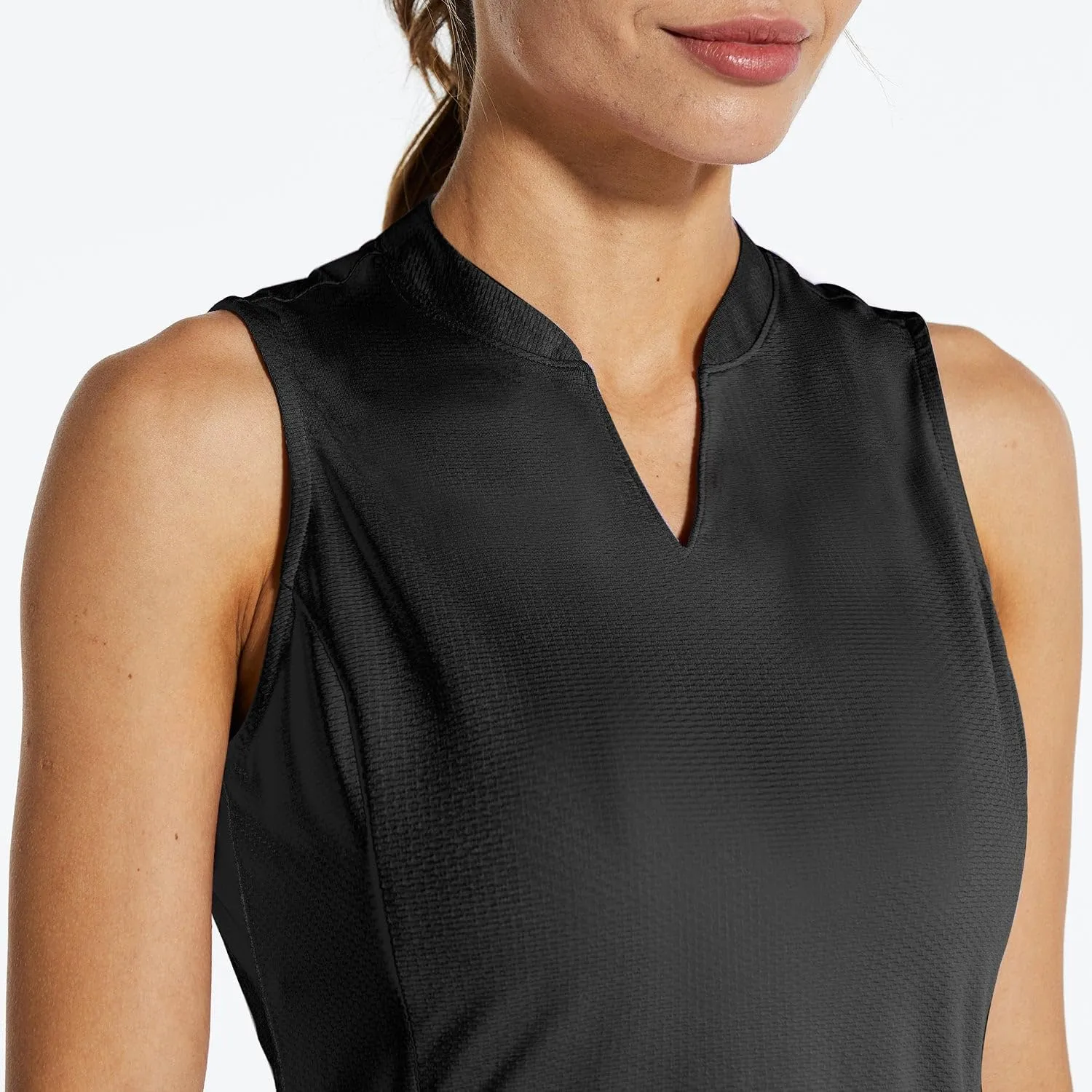 baleaf Women's Sleeveless Golf Tennis Shirts Lightweight Quick Dry V-Neck Tank