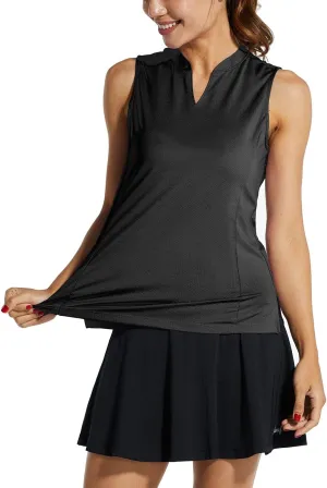 baleaf Women's Sleeveless Golf Tennis Shirts Lightweight Quick Dry V-Neck Tank