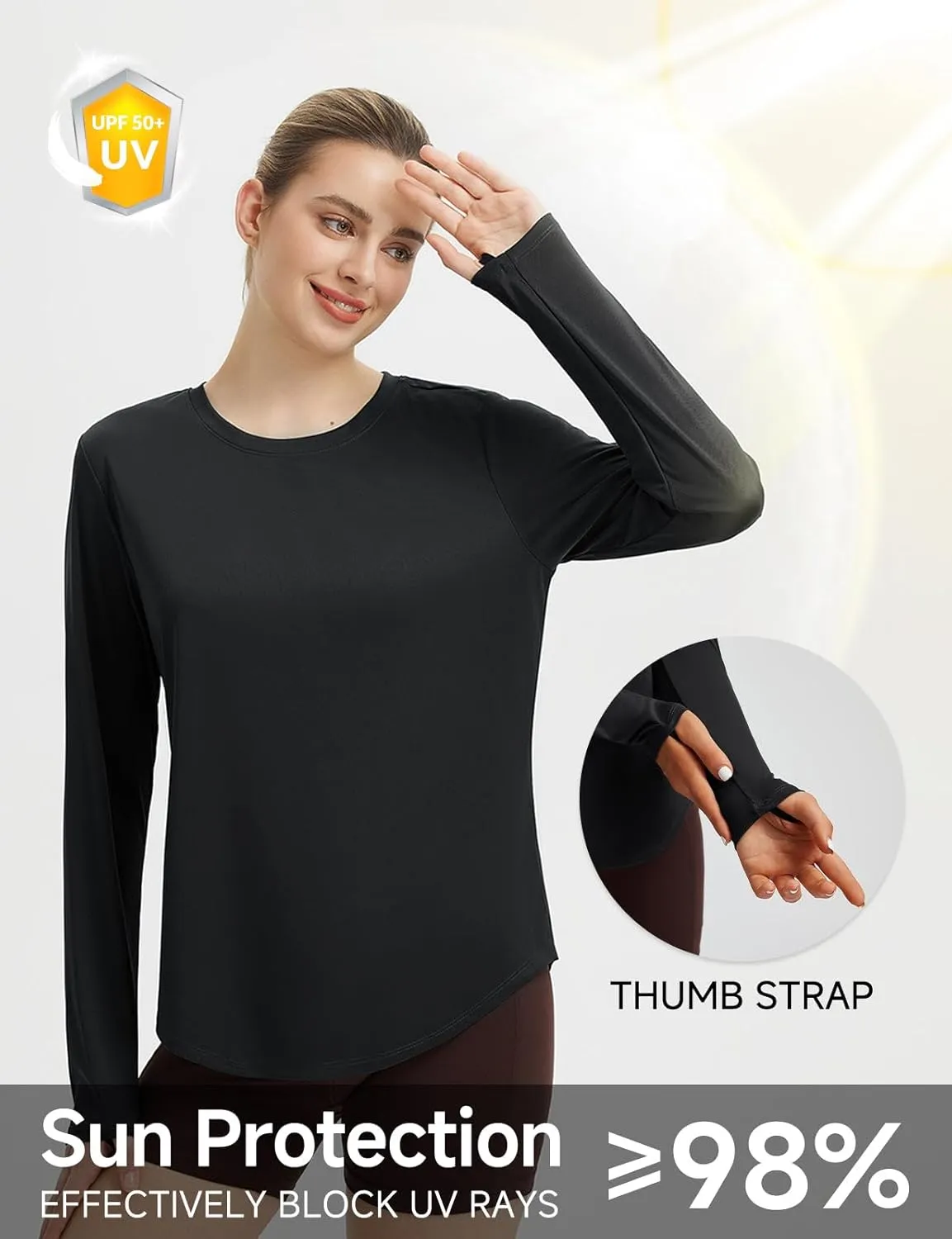 baleaf Women's Sun Shirts UPF50  Long Sleeve Workout Tops Running Athletic Lightweight Quick Dry