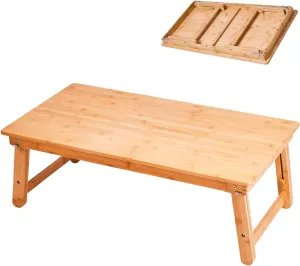 Bamboo Coffee Table Foldable,Low Floor Dining Table Collapsible Oriental Folding Table for Living Room Small Spaces Picnic Table Ground Portable Table,Floor Desk for Adults,33.5x17.7in
