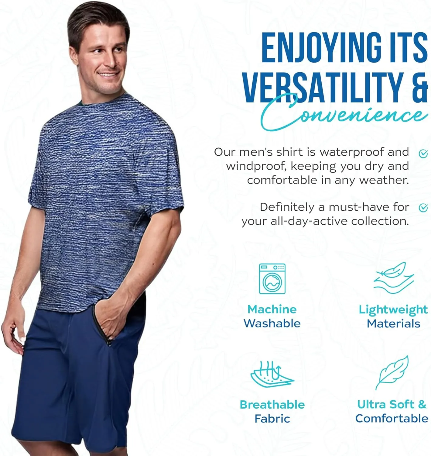 Banana Boat Men Rash Guard Short Sleeve tee Shirt for Men | Waterproof | UPF 50  | UV Protection | Quick-Dry